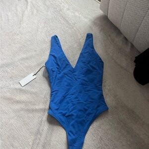 Aritzia Blue Women's v neck bodysuit new